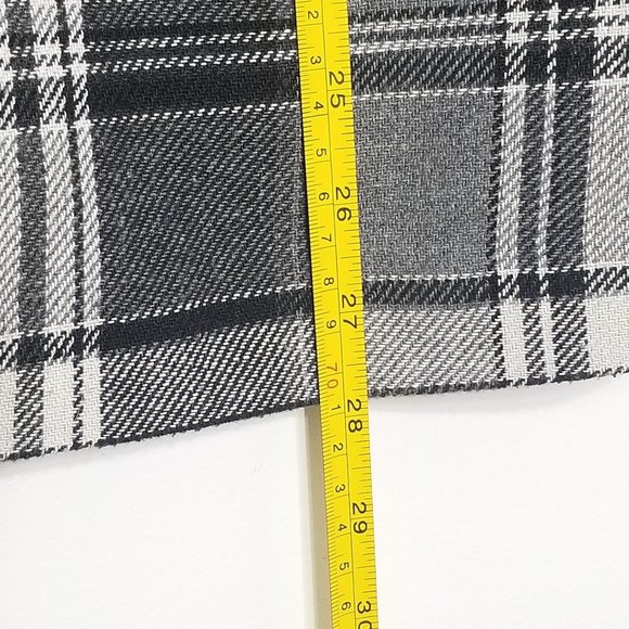 Dynamite Gray Black Plaid Strapless Mini Dress Pocket Wool Blend Zipper Back Y2K - Picture 8 of 9
